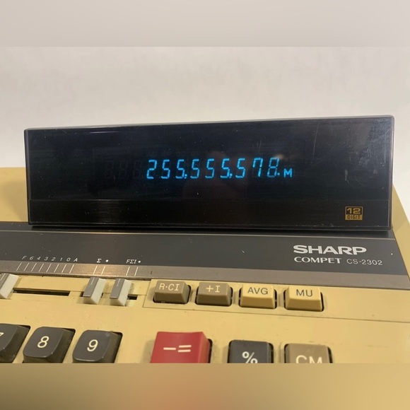 VTG Sharp COMPET CS-2302 Electronic Calculator Machine Tested (1982) - Picture 3 of 10